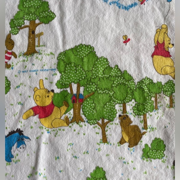 Vintage Walt Disney Winnie The Pooh Bear 100 Acre Wood Baby Receiving Blanket - Picture 2 of 10